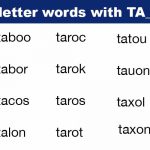 5 letter words starting with TA and O as fourth letter (TA_O_)