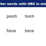 five letter words with ORC in the middle