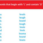 5 Letter Word start with L and U as 3rd letter