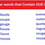 5 Letter words that contain OUE in them