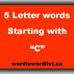 5 letter words Starting with  C