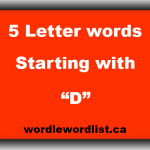 5 letter words Starting with  D