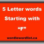 5 letter words Starting with F